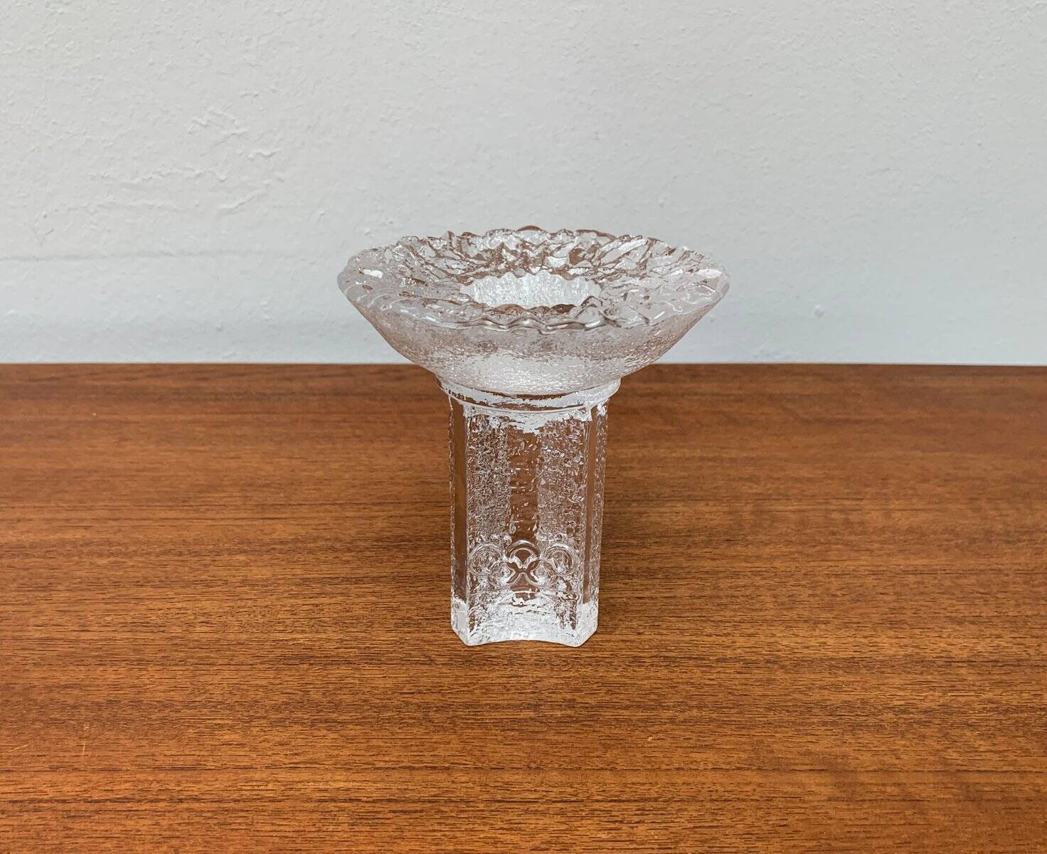 Olympics glass candle holder by Lars Hellsten for Orrefors, Sweden, 1984