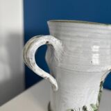 Large vintage ceramic vase by Thiry Albert | Floral decoration in r