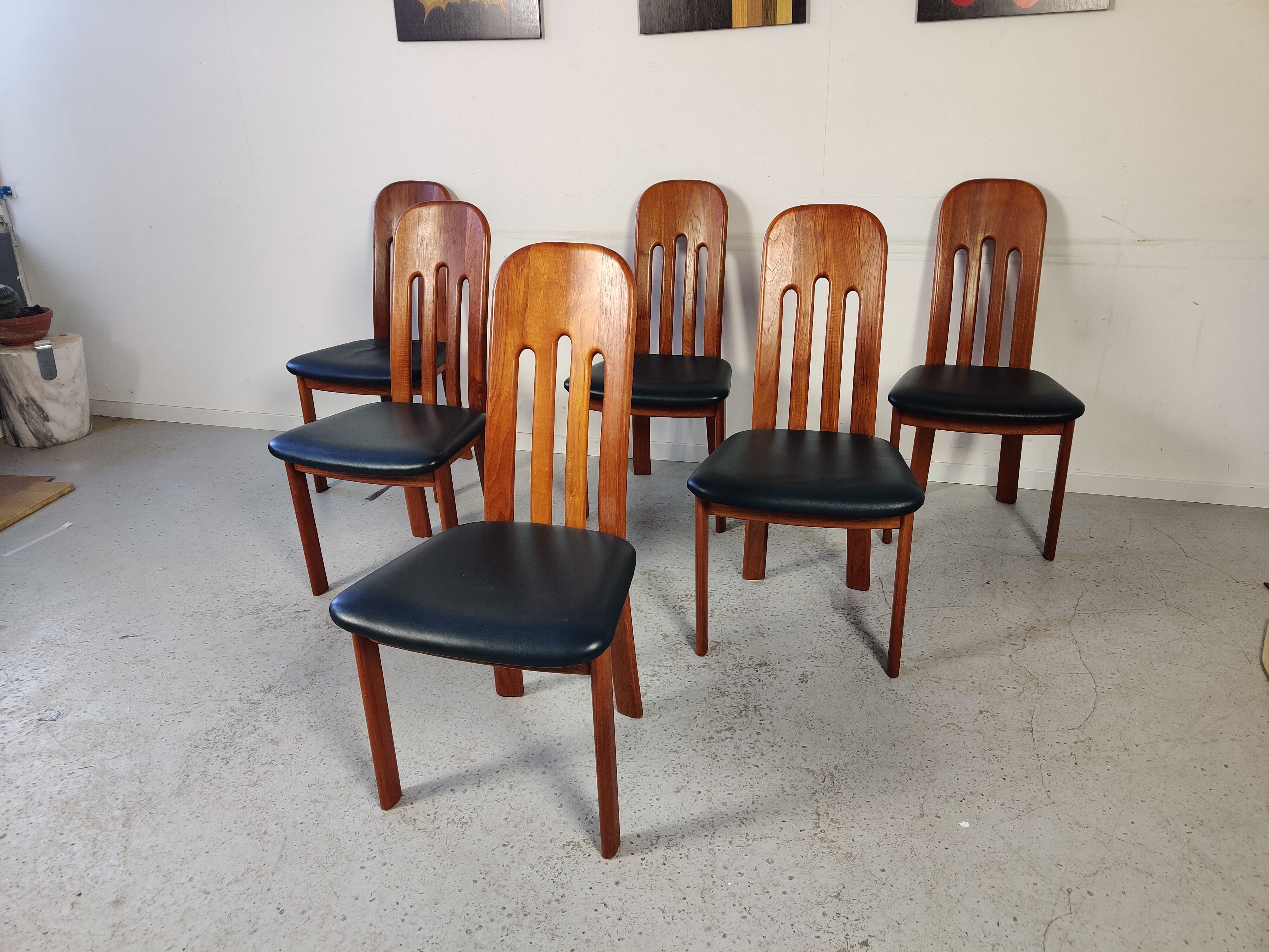 6 Scandinavian teak chairs from Ansager møbler, Denmark 1980s