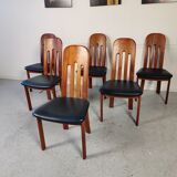 6 Scandinavian teak chairs from Ansager møbler, Denmark 1980s