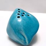 Teal Lacquered Ceramic Tulip Vase / Pen Holder by Giacomo Onestini for Ernestine Salerno
