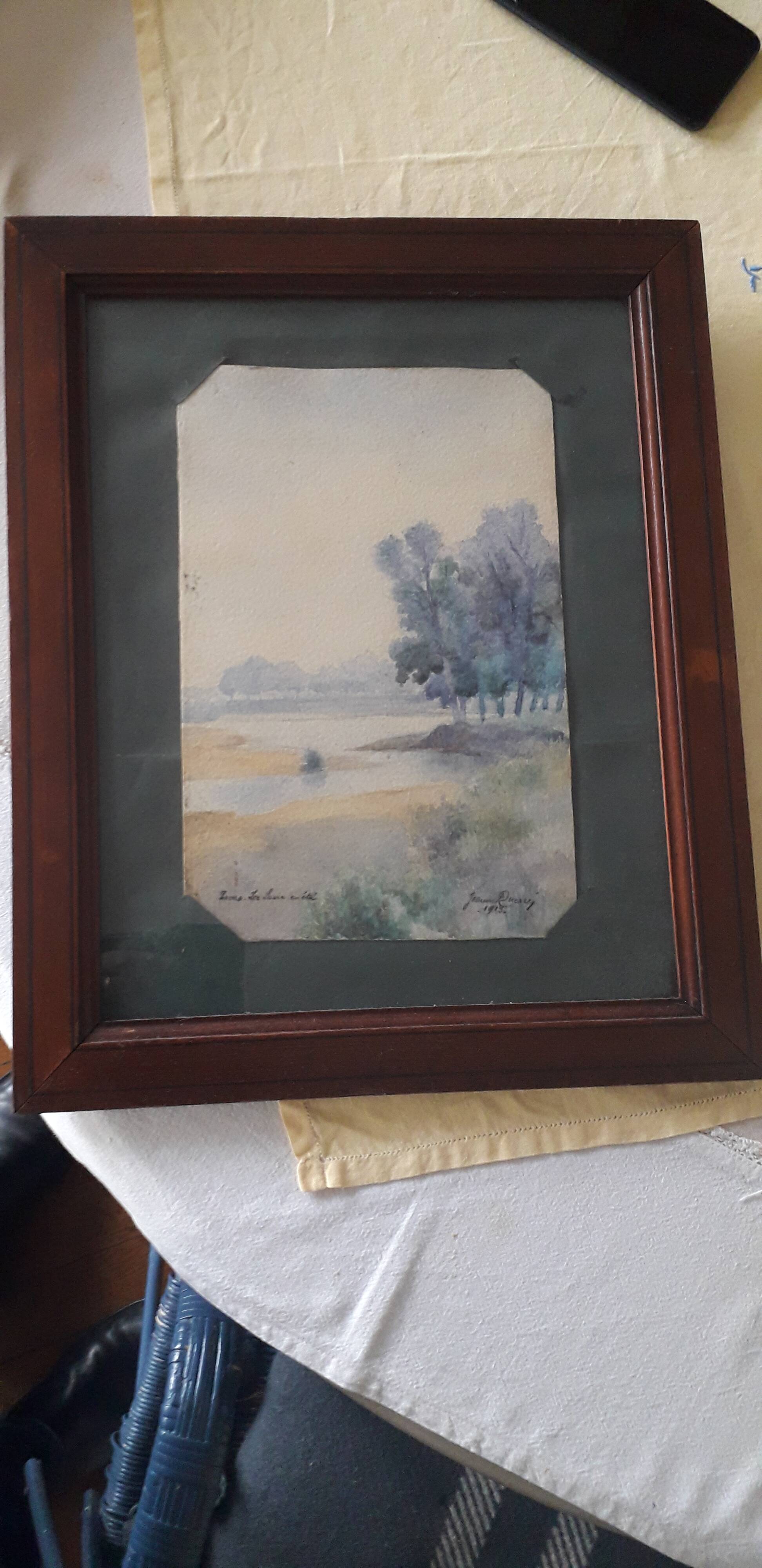 Ancient painting depicting a landscape