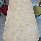 Antique marble and cast iron bistro table – Large format 139 x 60 cm