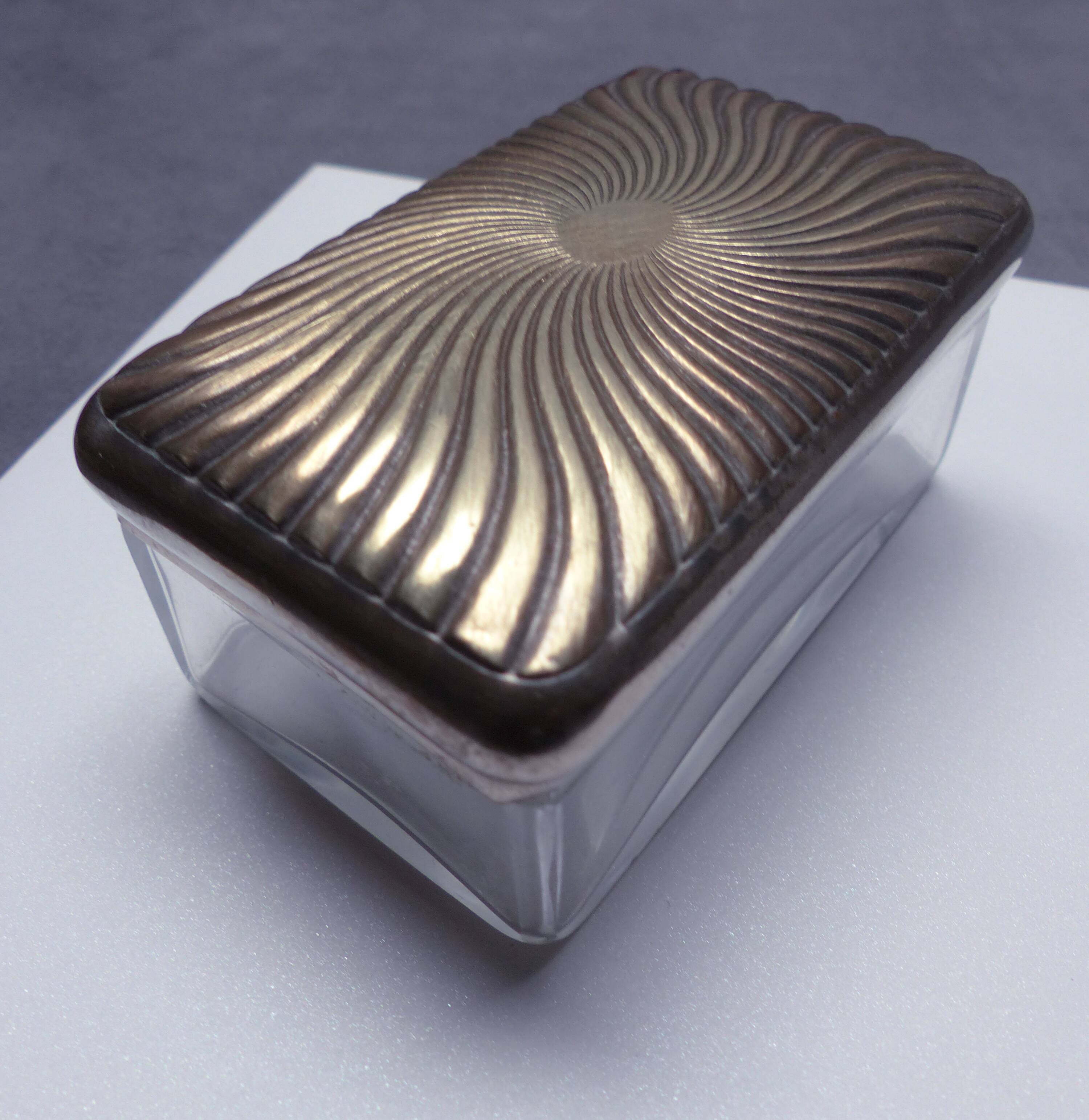 Glass and metal soap box