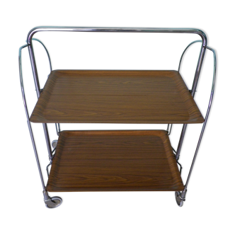 Dessert, extra furniture, folding, on wheels, formica, chrome metal, 60s