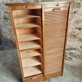 Meuble classeur ancien à rideaux – Années 1920/30 – Hêtre