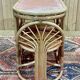 Bamboo and rattan living room set, 1 table and 2 chairs - 70s