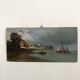 Old painting on wood sea le pouliguen 20x40 cm