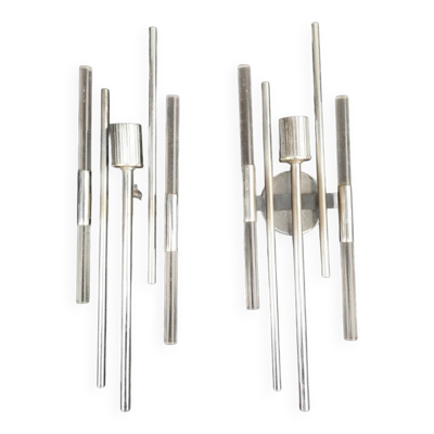 2 appliques design 70 sciolari ? chrome plexiglas lamp wall lampe