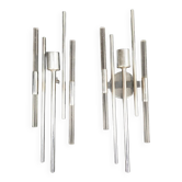 2 appliques design 70 sciolari ? chrome plexiglas lamp wall lampe