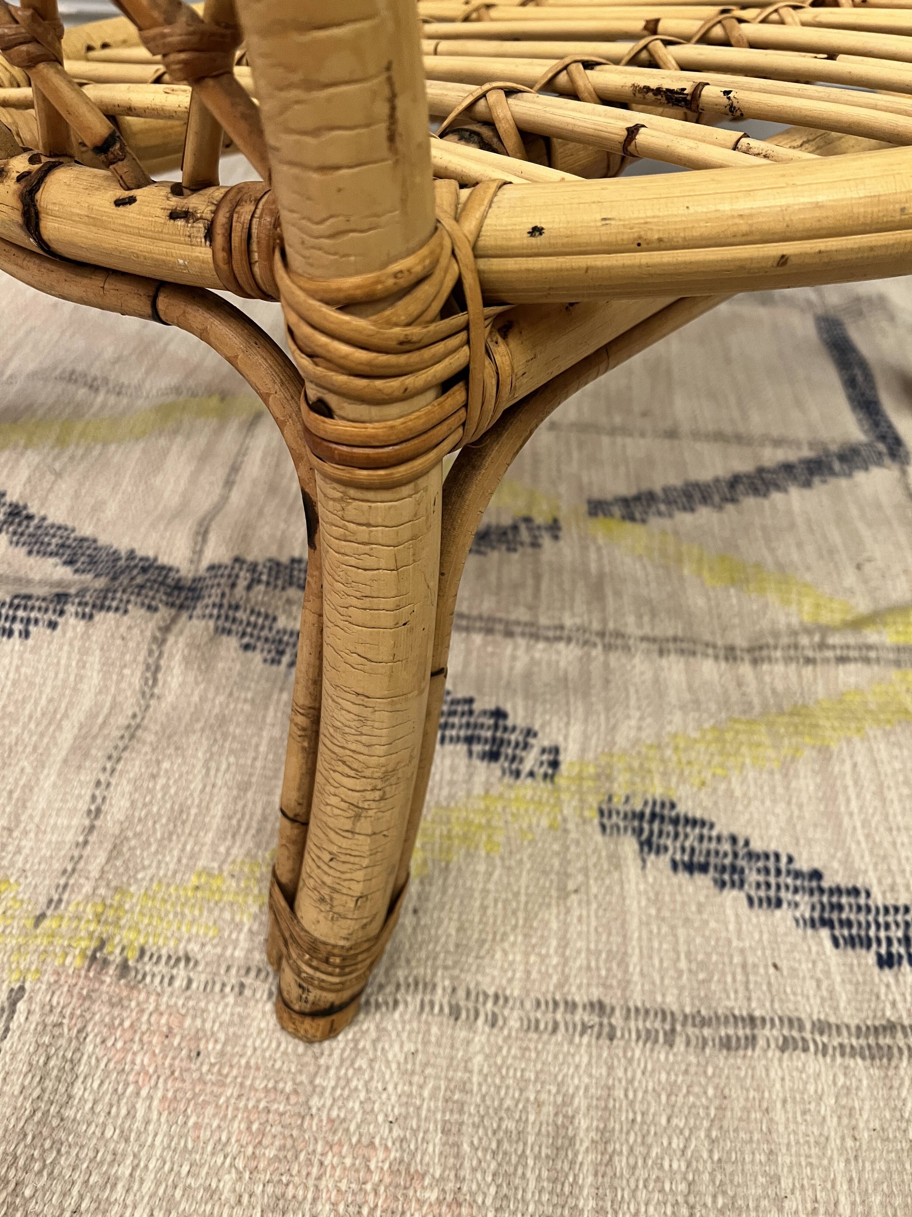 Trio of rattan armchairs