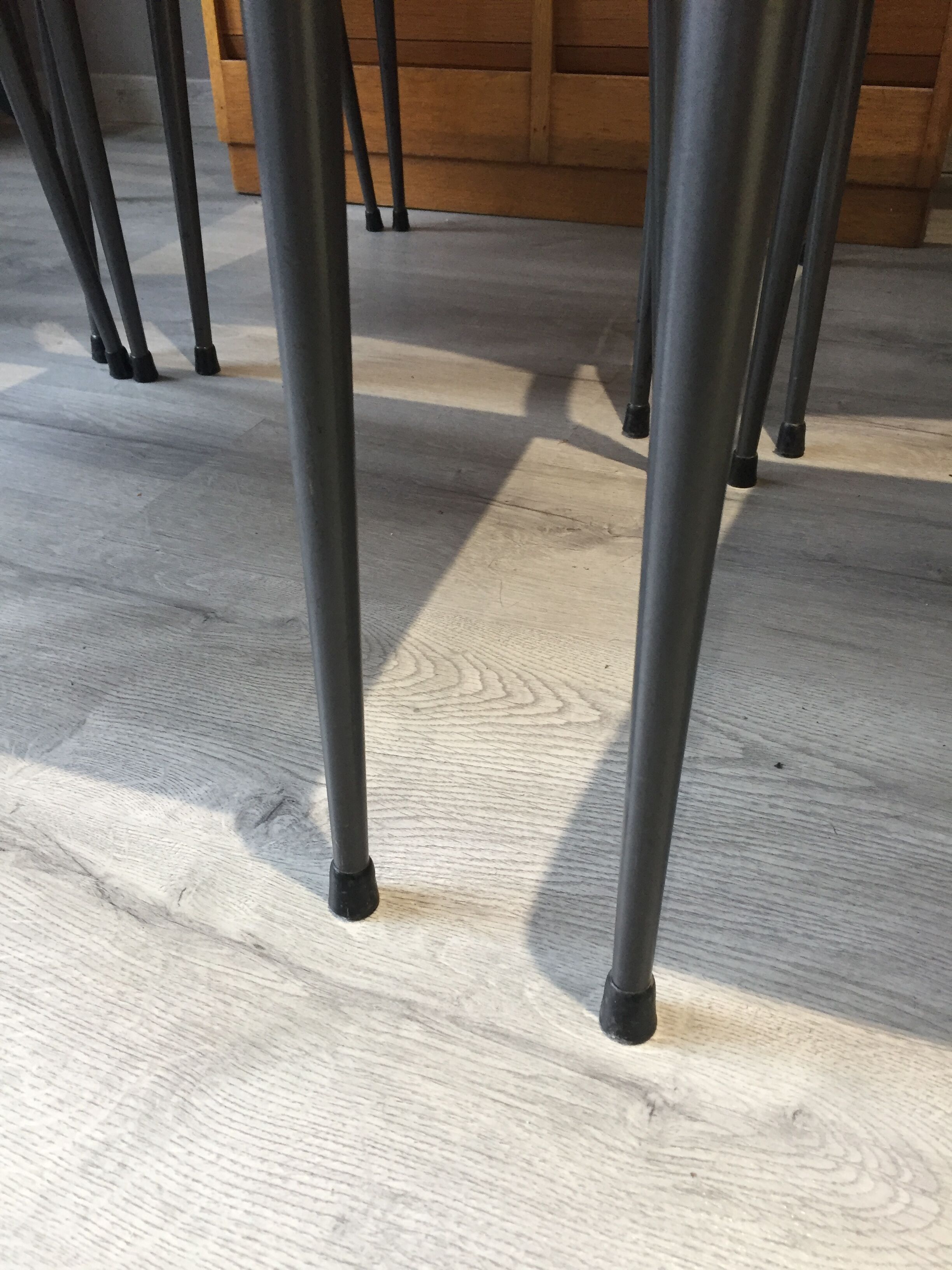 6 vintage school chairs compass feet