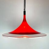 Red Albatros pendant lamp made of plastic from the mid-century by Meblo, Yugoslavia, 1970s.