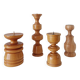Set of 4 Scandinavian turned wooden candle holders