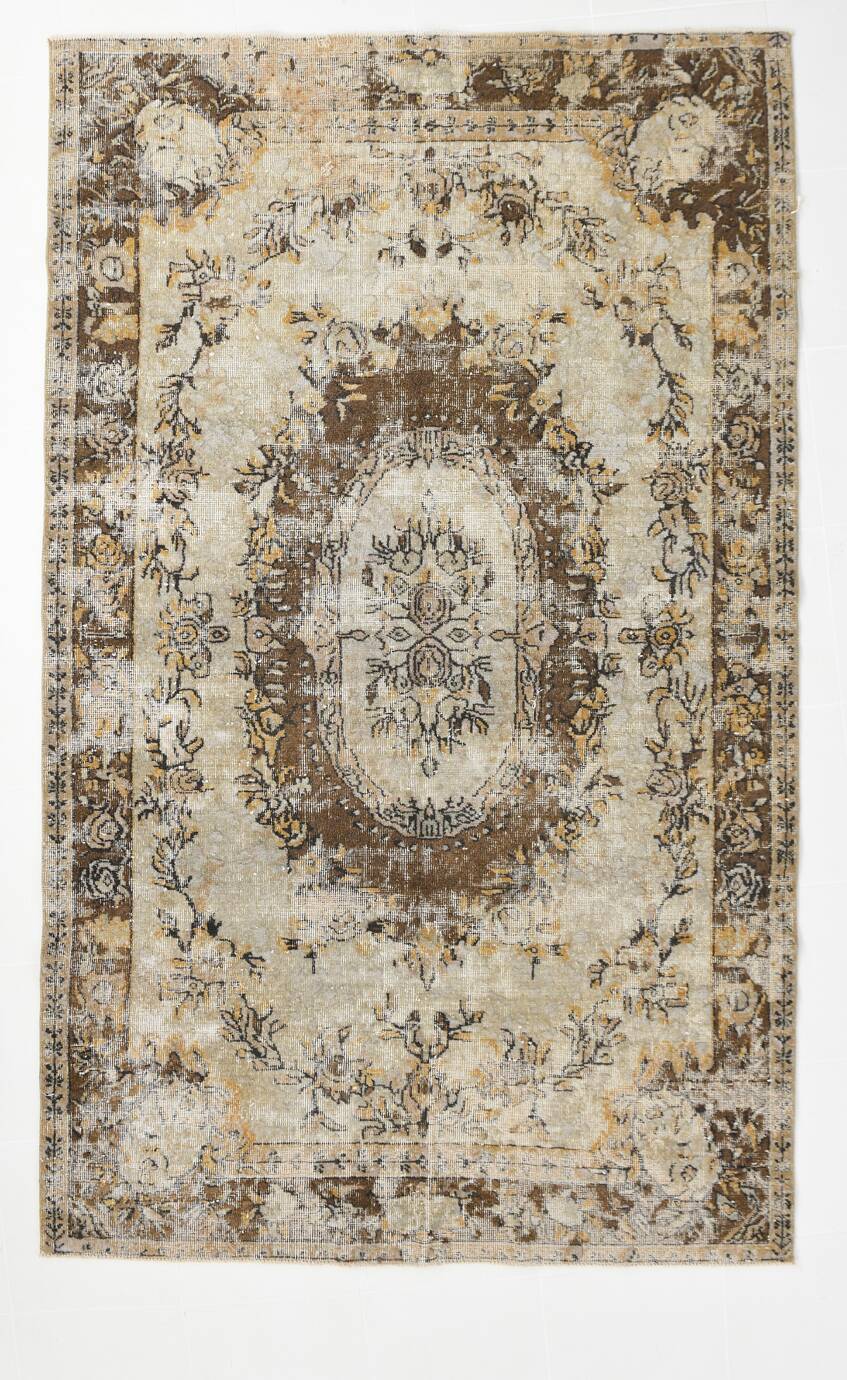 Brown & Cream Classic Persian Rug, 172x278Cm