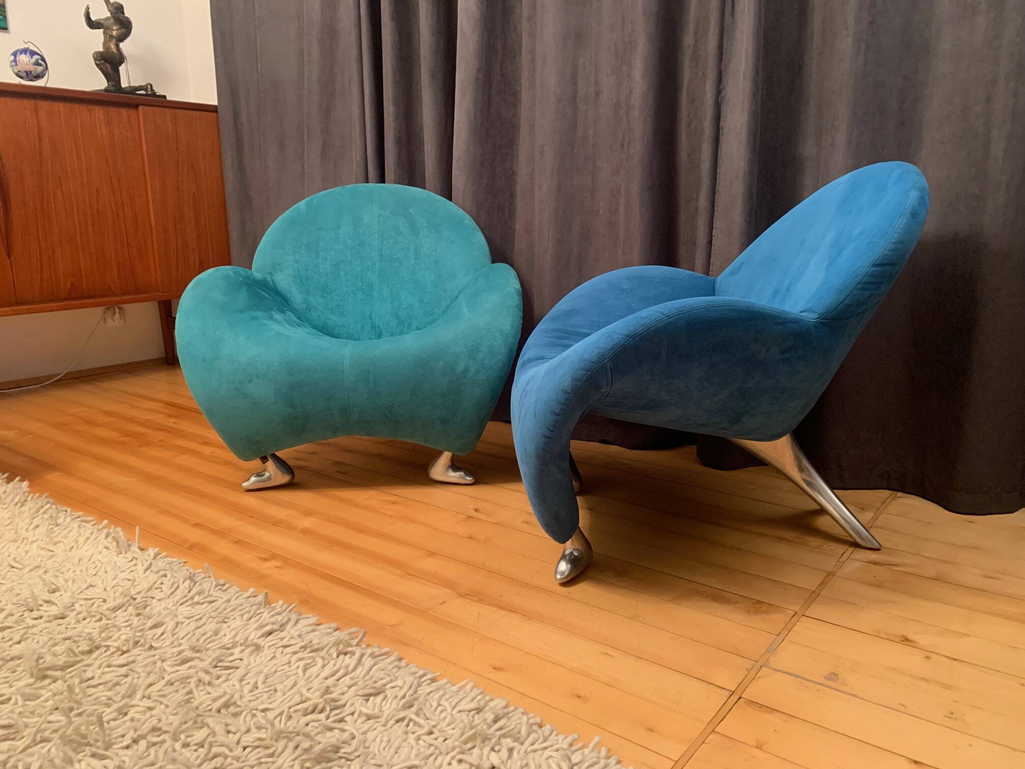 Pair of Papageno armchairs designed by Jan Armgardt, Leolux, Netherlands, 1990s