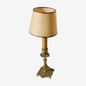 Metal foot lamp and paper lampshade