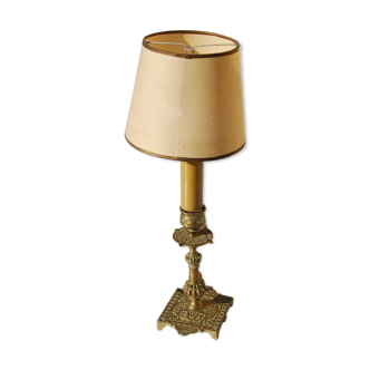 Metal foot lamp and paper lampshade