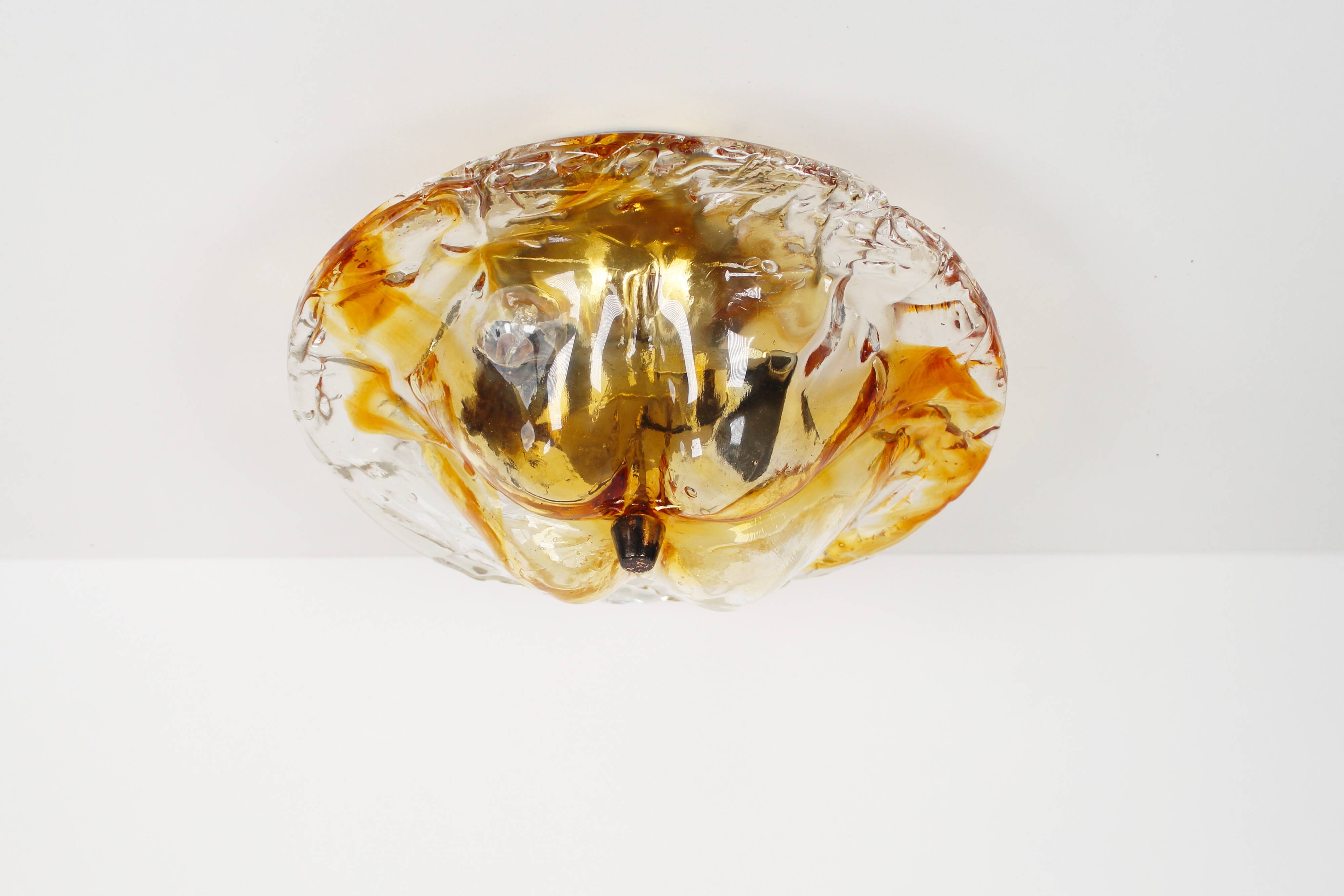 Vintage 1970's Muranoglass flush mount light