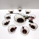 Set of Ten Smoked and Crimson Murano Glass Dessert Bowls in the style of Ze