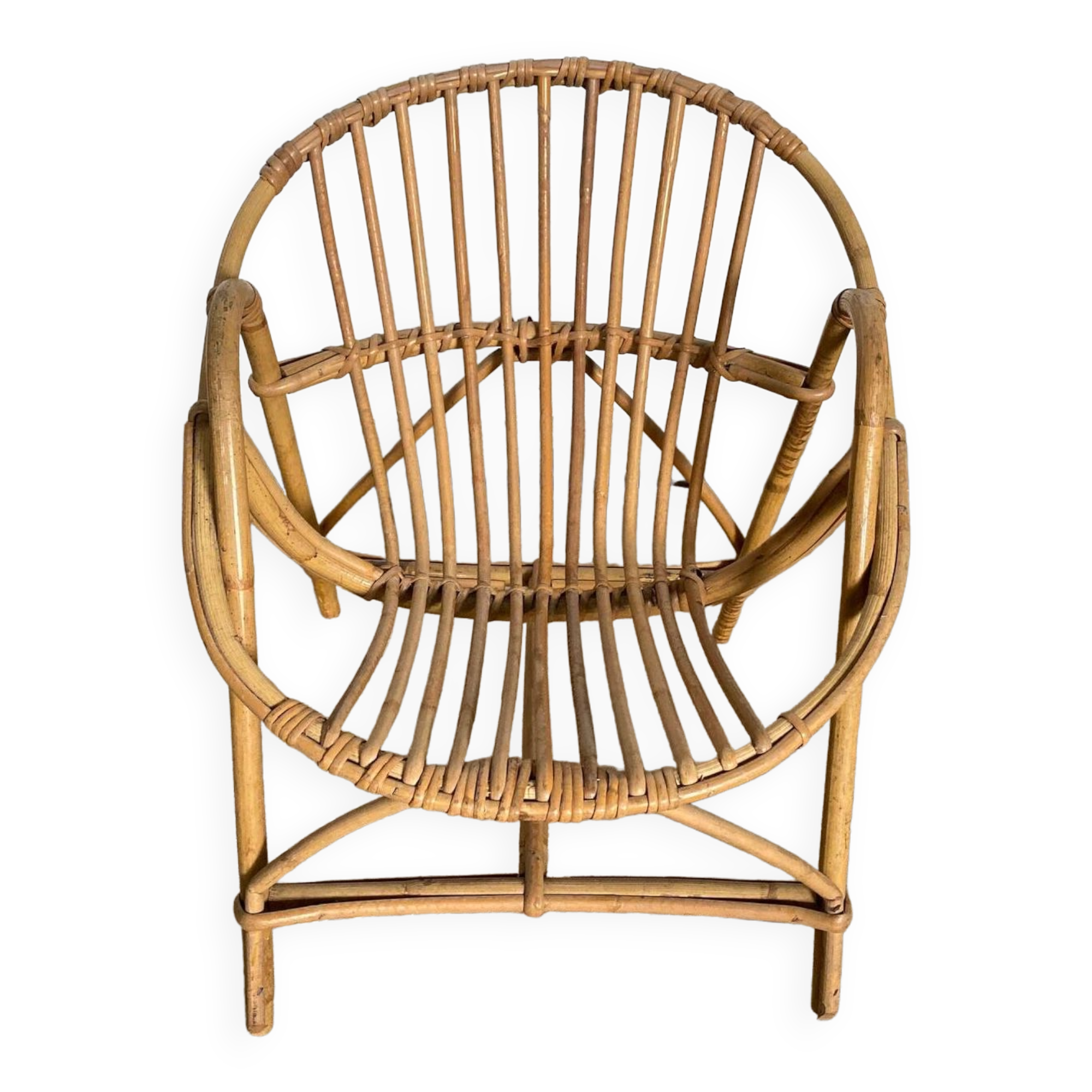 Vintage rattan children's armchair 1960s