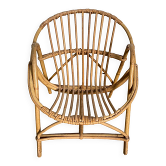 Vintage rattan children's armchair 1960s