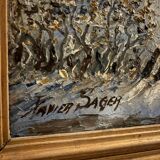 Xavier sager - hiver - huile sur panneau