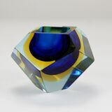 Faceted diamond caviar bowl Mandruzzato Sommerso, Murano glass, Italy, 1960s