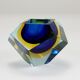 Faceted diamond caviar bowl Mandruzzato Sommerso, Murano glass, Italy, 1960s