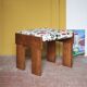 Set of 3 beech wood stools with fabric upholstery in the style of Miro.