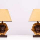 Large Ceramic Toetanchamon Table lamps 1970s