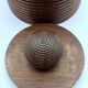 Wooden turned covered pot – vintage snuff box A680