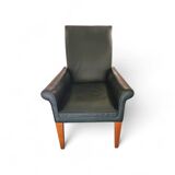 Paramount chair by Philippe Starck / black leather for Driade / 1989