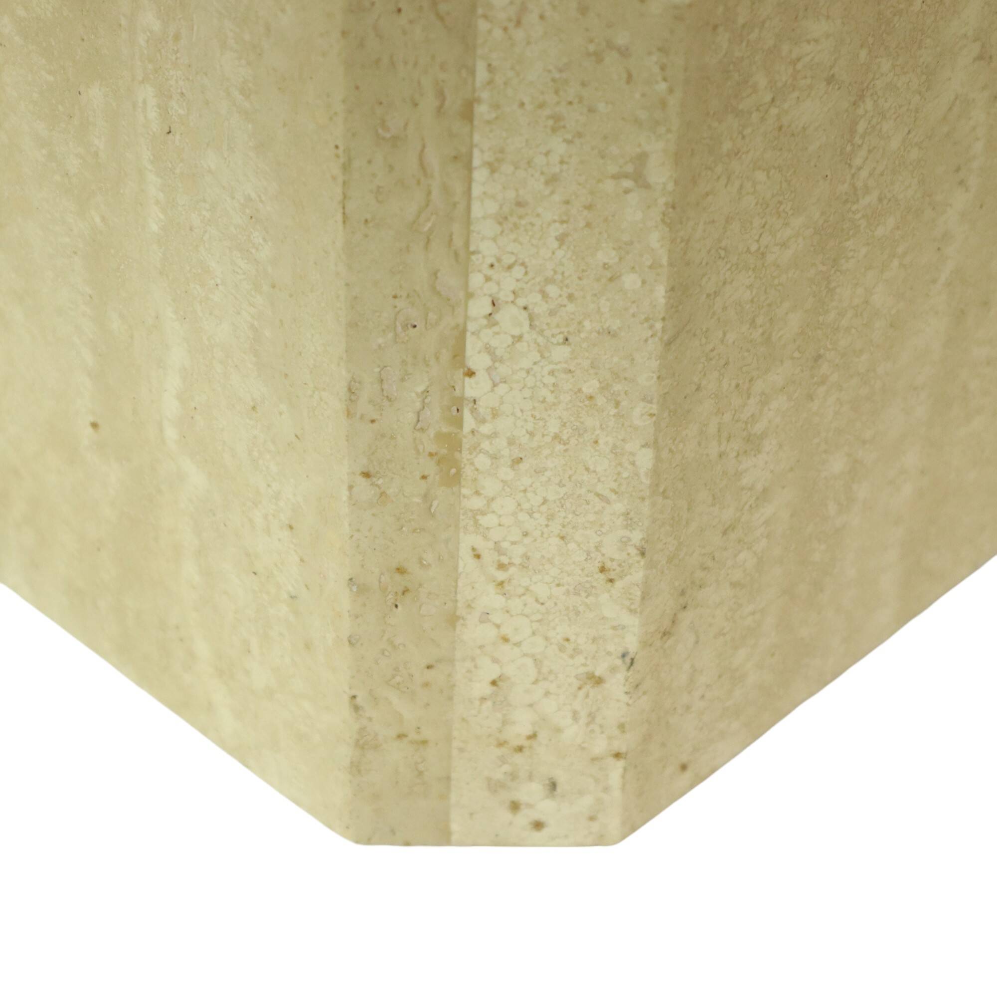 Vintage Octagonal Travertine Coffee Table 70s Design Italian