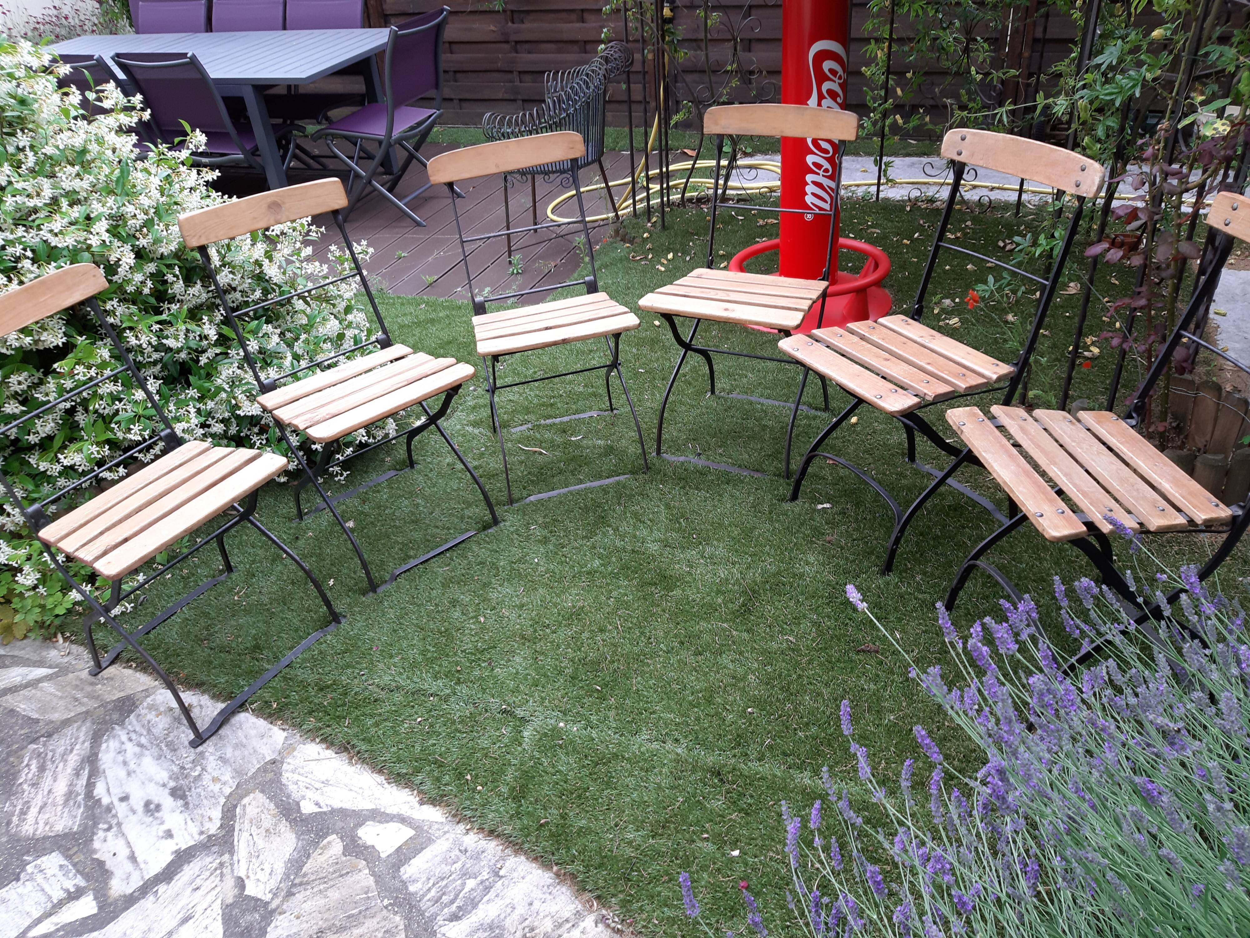 Lot de 6 chaises pliantes de terrasse de brasserie