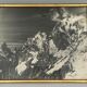 Old artistic photo in black and white Mountain Golden frame