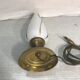 Ancient Golden Metal Lamp - Opaline White Reflector Painted Vintage 70s