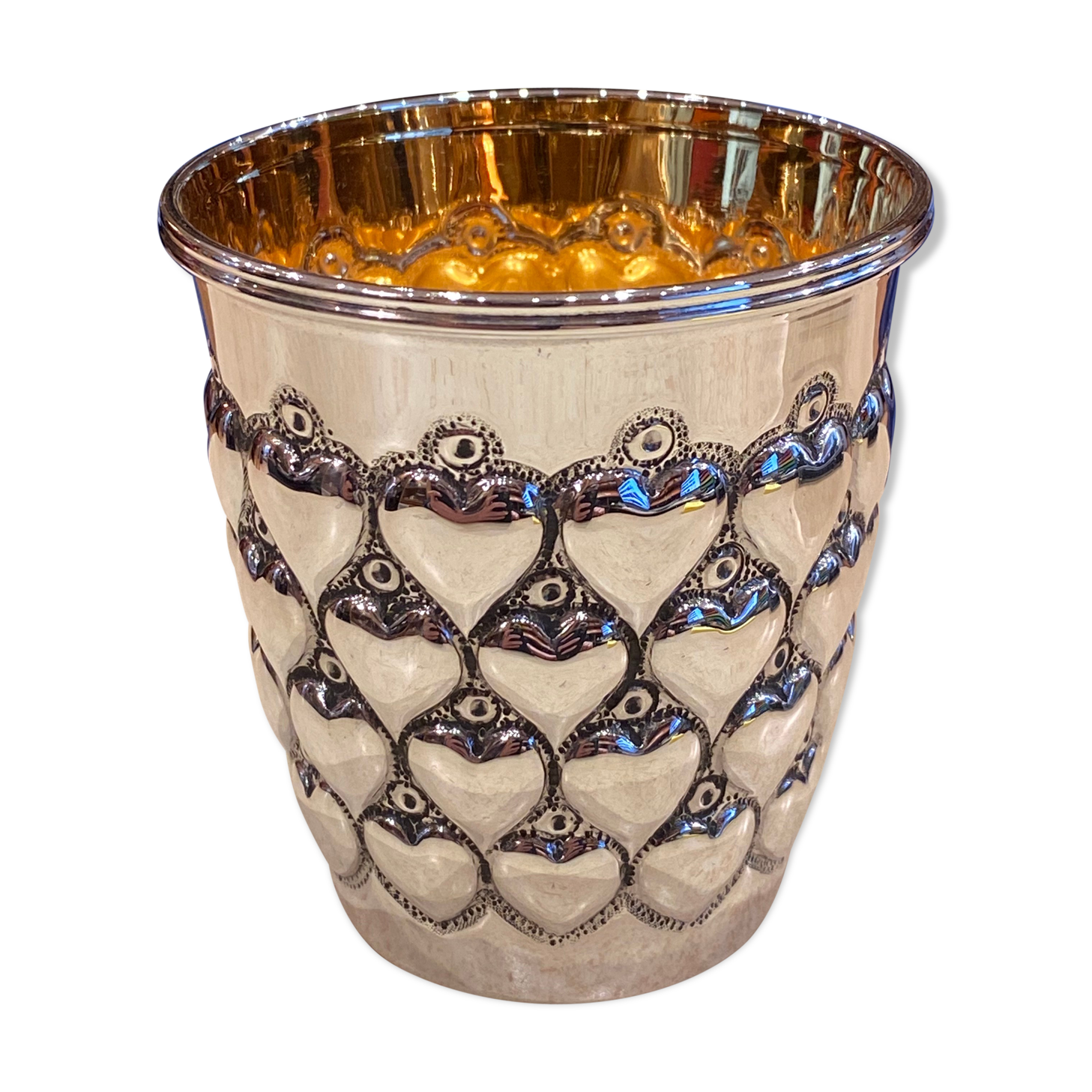 Timbale in solid silver and vermeil
