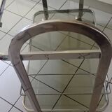 Vintage rolling trolley in smoked glass