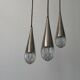 Suspended cascade lamp with 3 glass crystal shades and chrome, 1960s, Germany