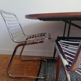 2 chrome wired chairs