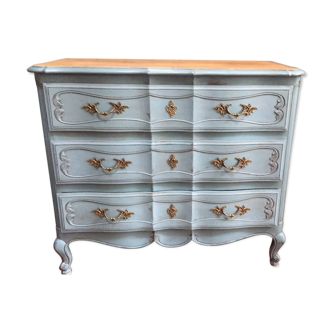 Aged blue patina chest of drawers