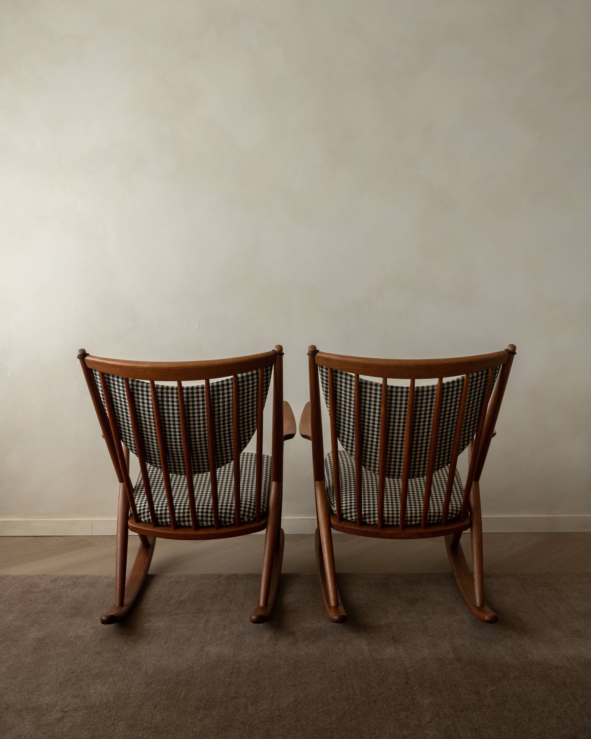Vintage Teak Rocking Chairs Model 182 Frank Reenskaug Bramin, 1950s, Set 2