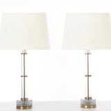 Pair of Scandinavian glass lamps