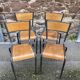 set of 4 industrial school chairs vintage school communities French School chairs Mullca