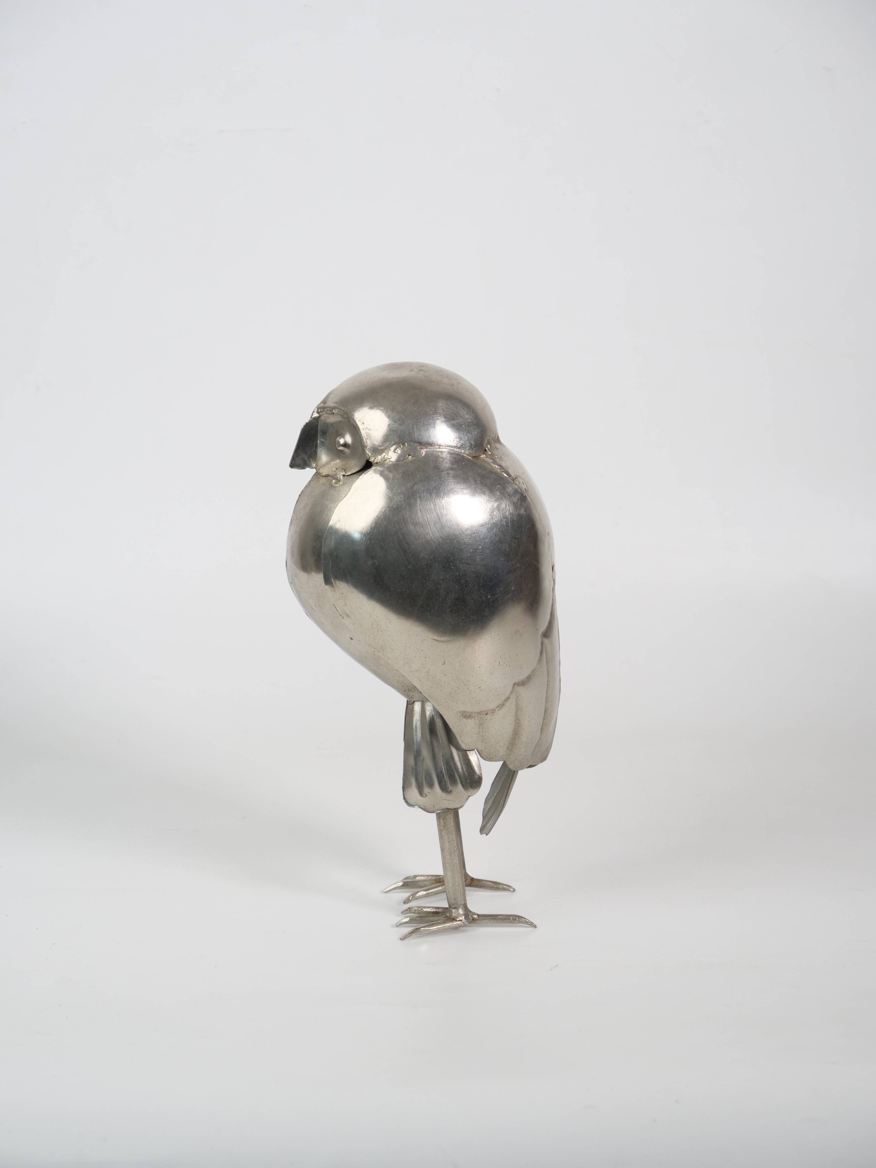 Brutalist sculpture decorative owl folk art