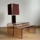 2 altuglas smoked nesting coffee table, 1970s