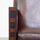 Sheepskin Art Deco design armchair combined with wood
