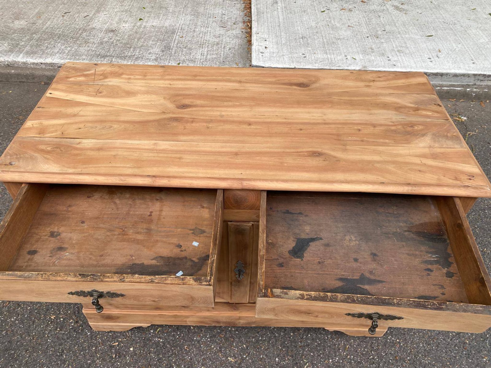 18th-century stripped buffet in solid walnut