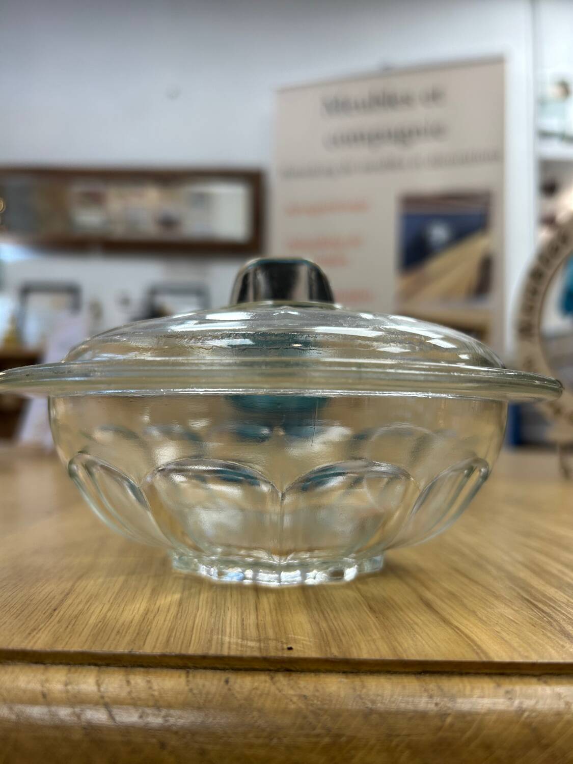 Glass sugar bowl